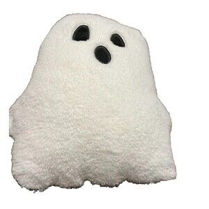 Halloween Whimsigoth Decor/Stuffed Plush 17" White Ghost w/Black Eyes & Mouth